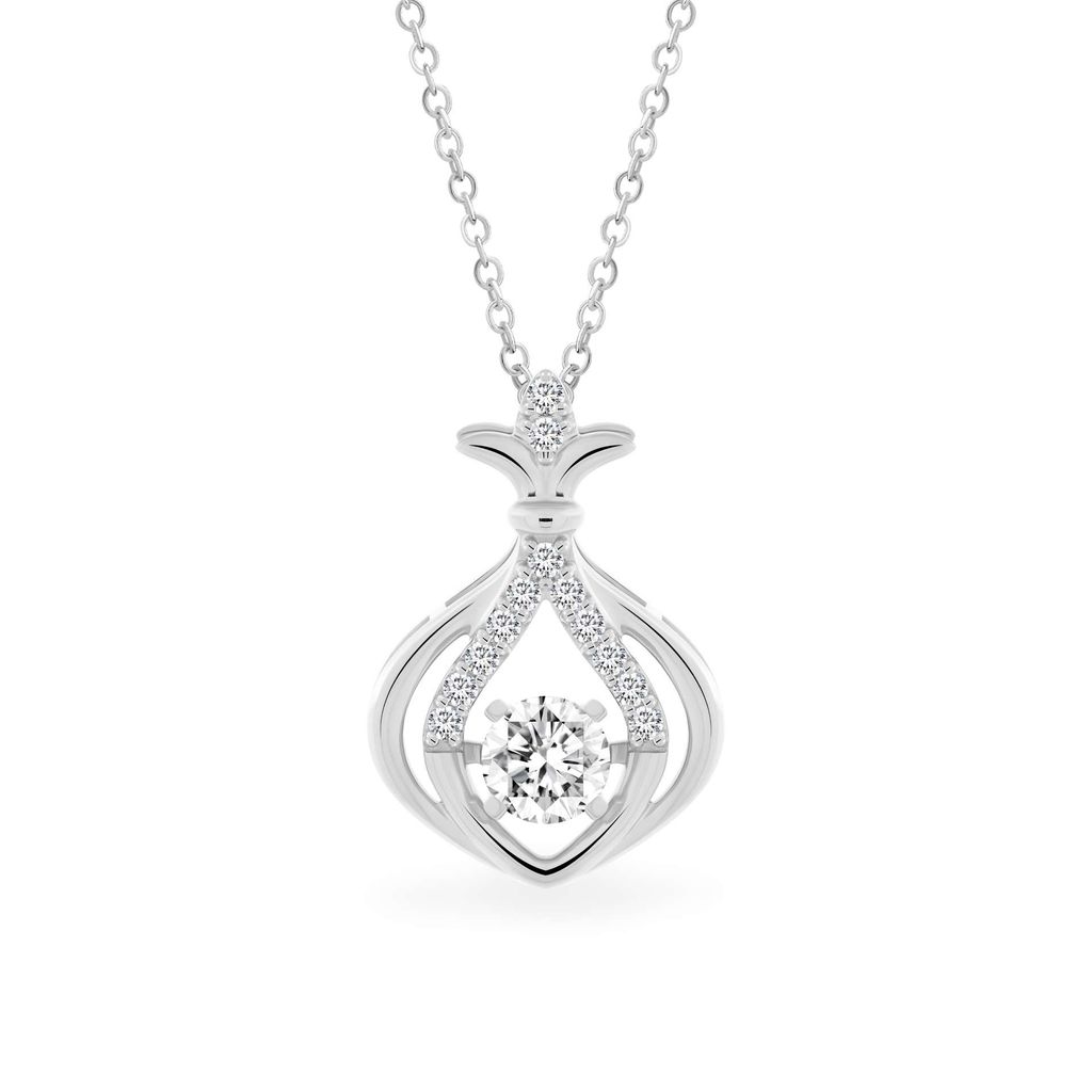 Mặt dây vàng trắng 14K gắn đá CZ DOJI AFPJ000515F2CZ1