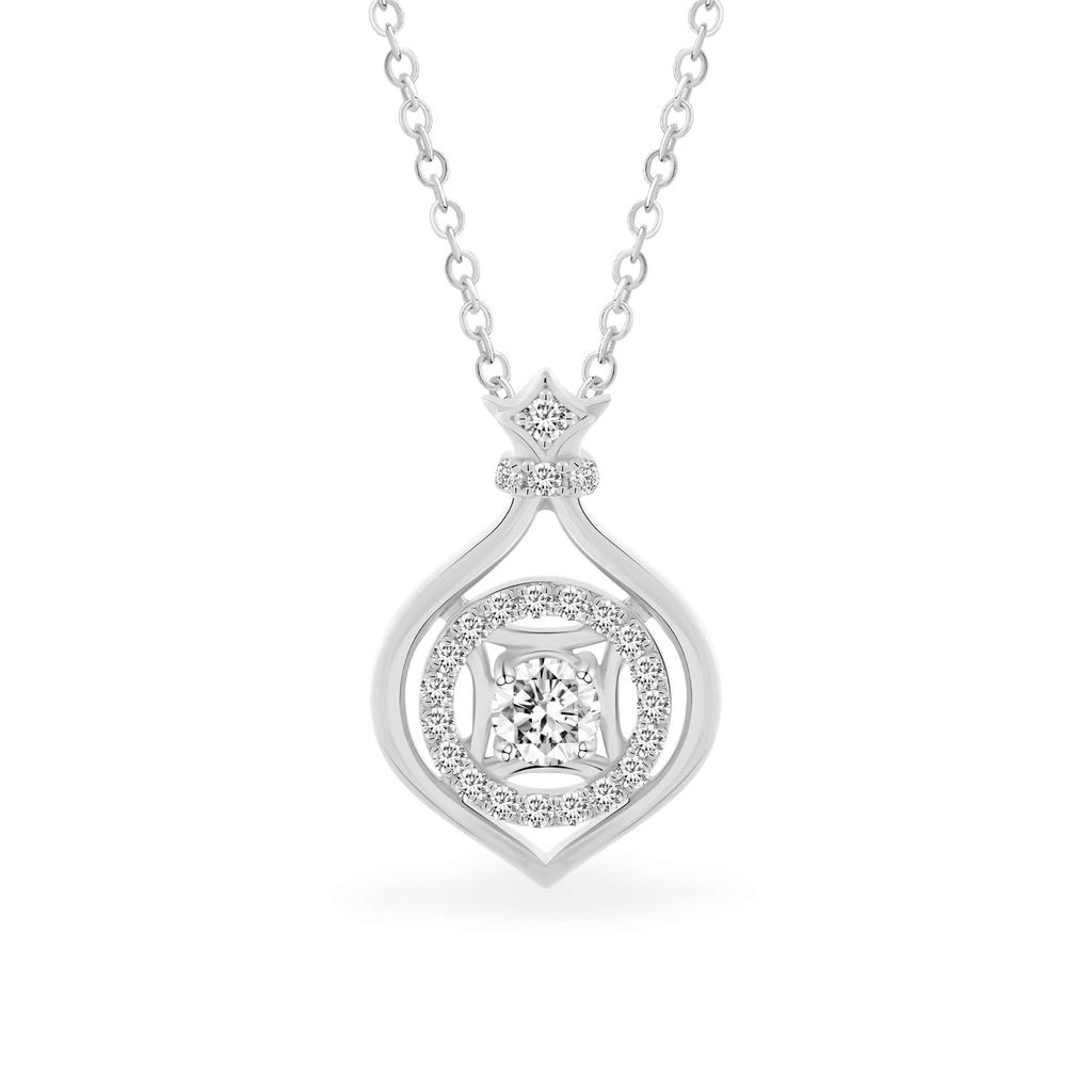 Mặt dây vàng trắng 14K gắn đá CZ DOJI AFPJ000516F2CZ1