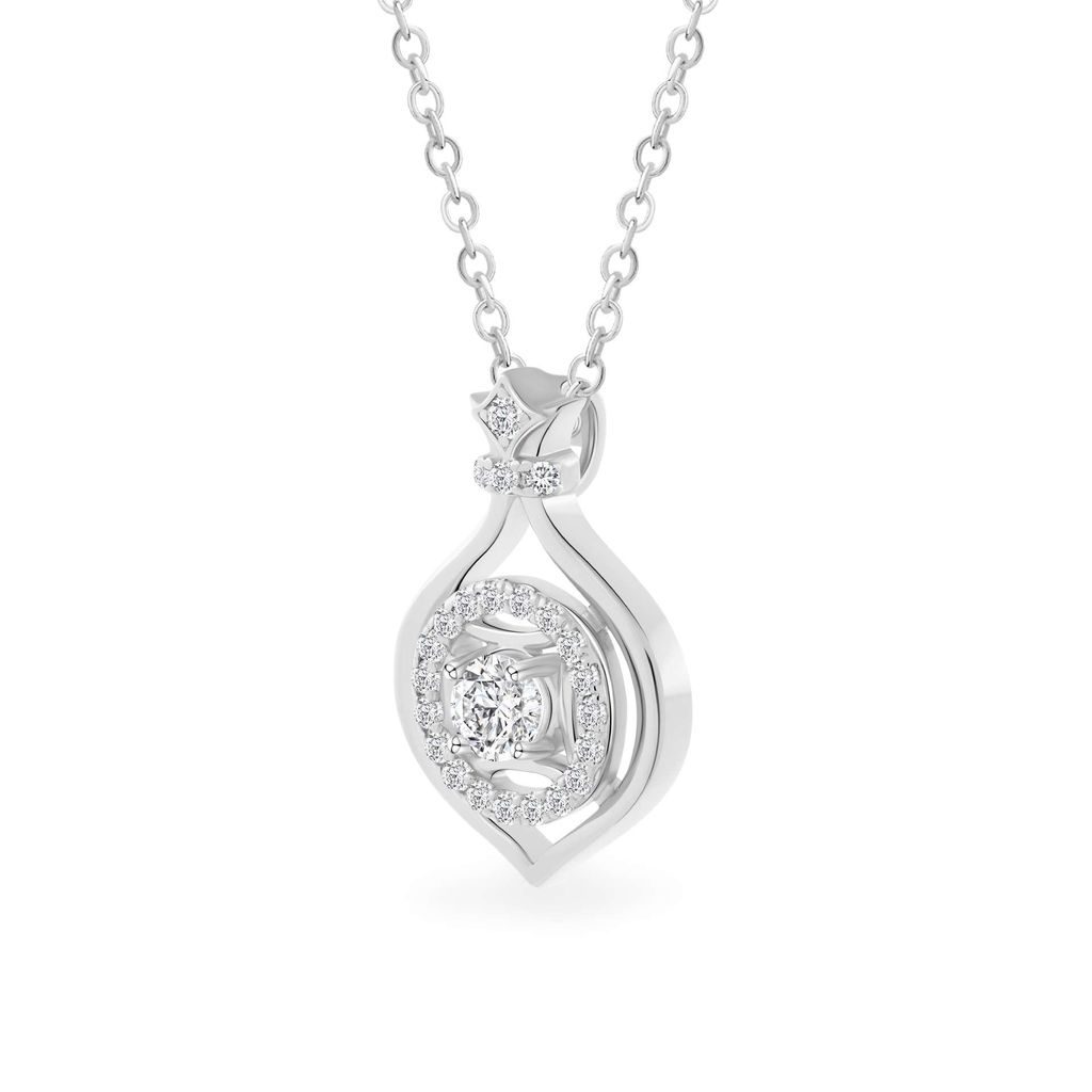 Mặt dây vàng trắng 14K gắn đá CZ DOJI AFPJ000516F2CZ1