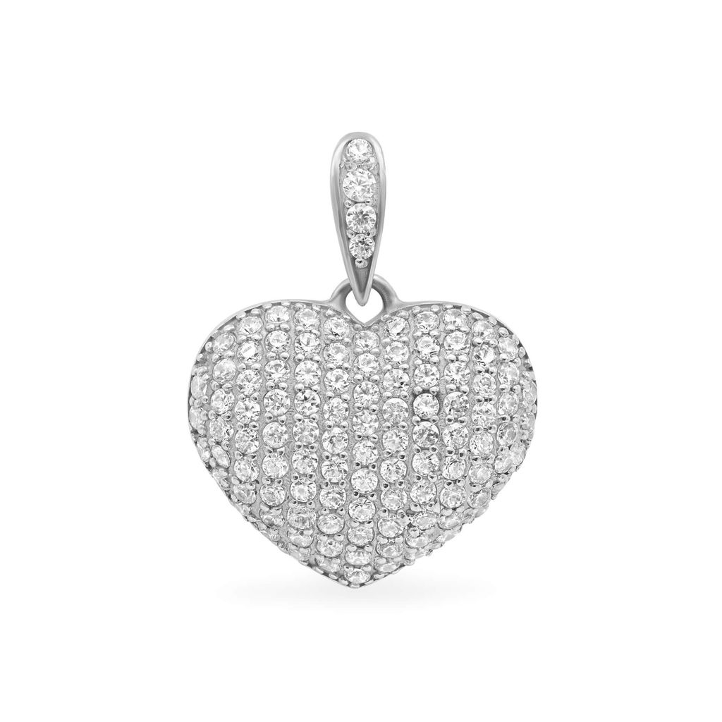 Mặt dây nữ vàng trắng 14K gắn đá CZ DOJI AFPK000043F2CZ1
