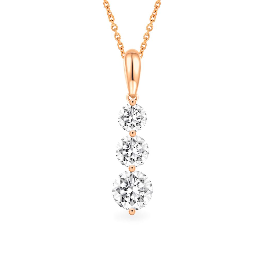 Mặt dây nữ vàng hồng 14K gắn đá CZ DOJI AFPK000092F3CZ1