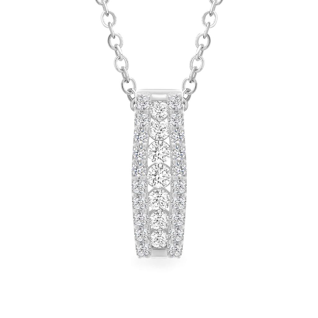 Mặt dây vàng trắng 14K gắn đá CZ DOJI AFPK000675F2CZ1