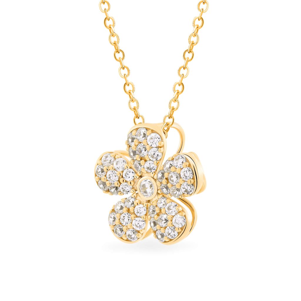 Mặt dây nữ vàng vàng 14K gắn đá CZ DOJI AFPK000681F1CZ1