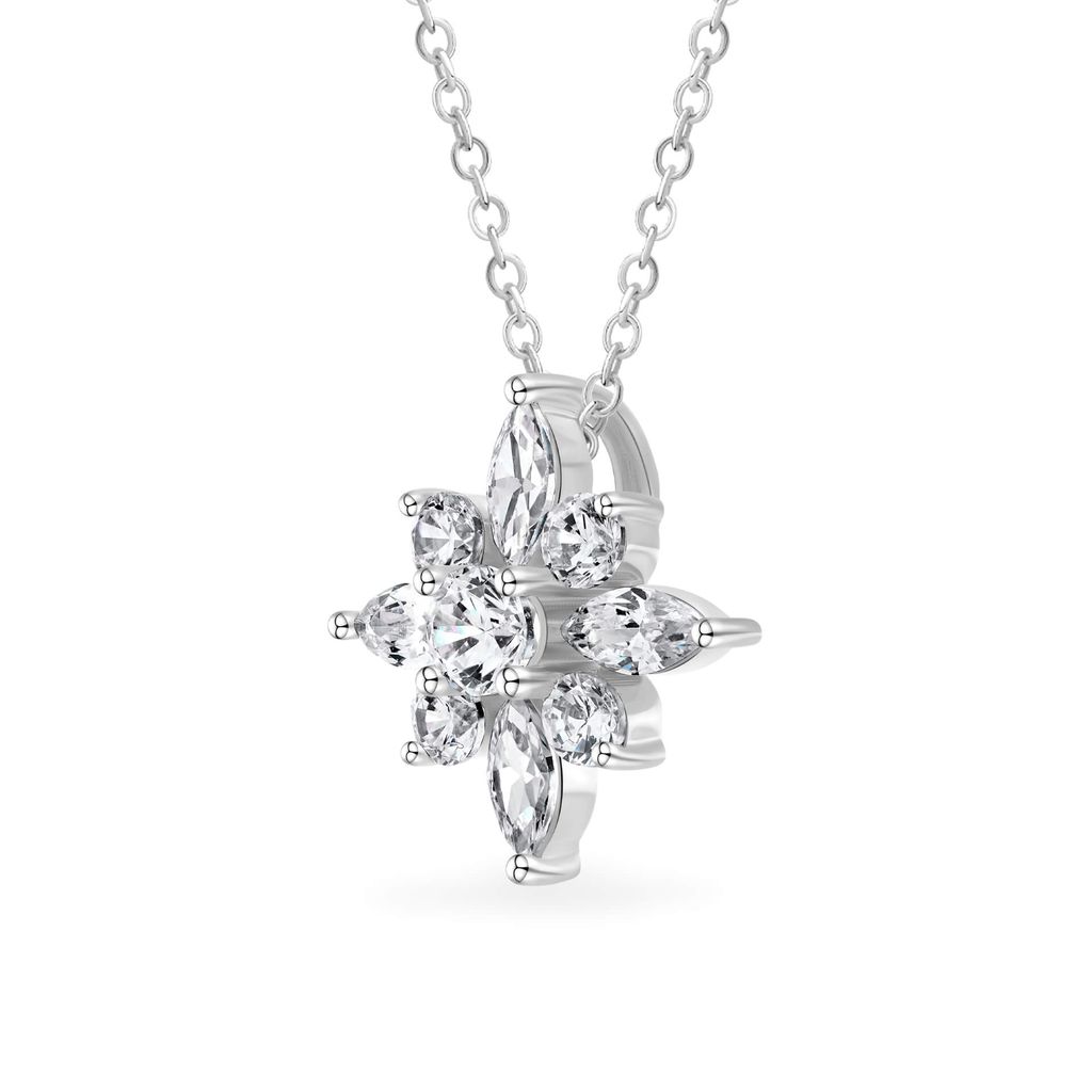 Mặt dây vàng trắng 14K gắn đá CZ DOJI AFPK000714F2CZ1