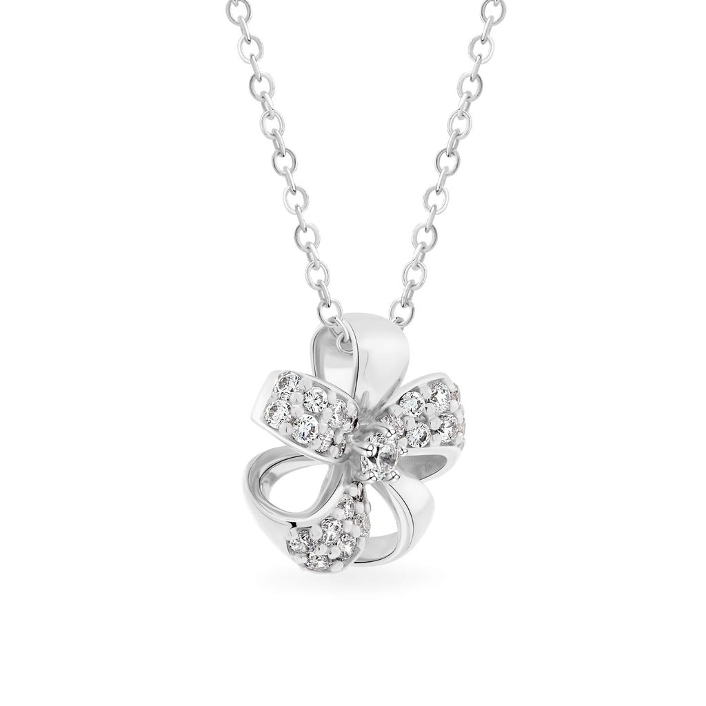 Mặt dây vàng trắng 18K gắn đá CZ DOJI AFPM000473D2CZ1