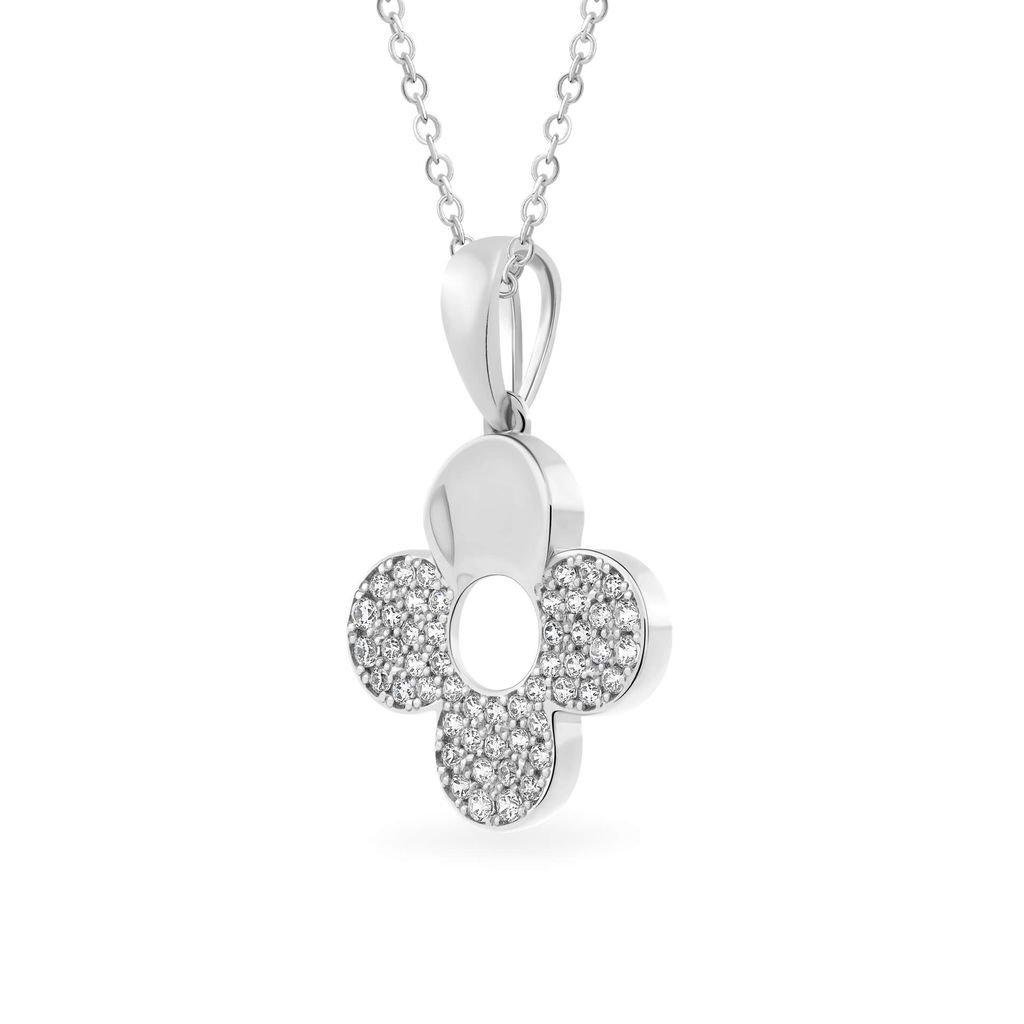 Mặt dây vàng trắng 18K gắn đá CZ DOJI AFPM001008D2CZ1