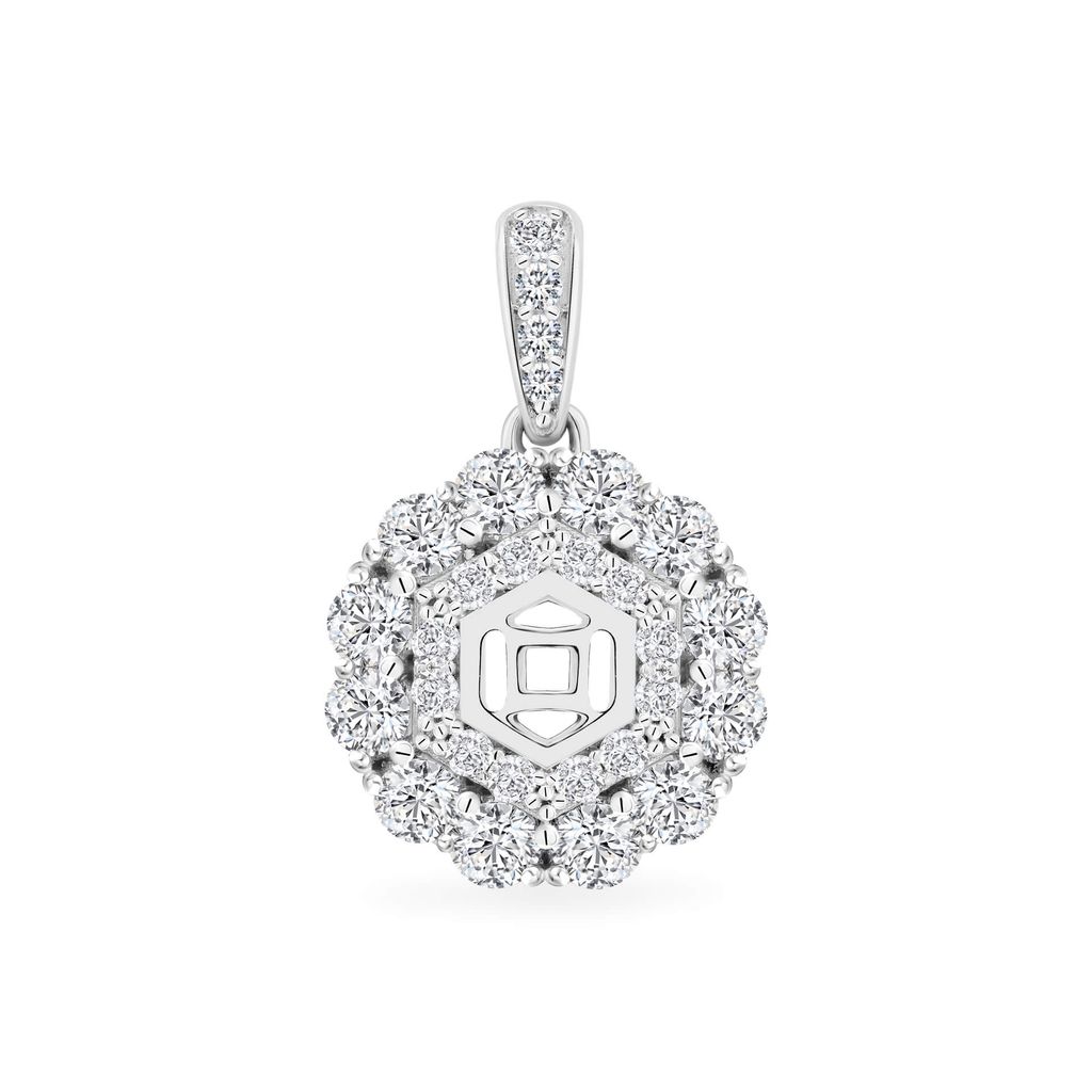 Mặt dây vàng trắng 18K gắn đá CZ DOJI AFPM001092D2CZ1