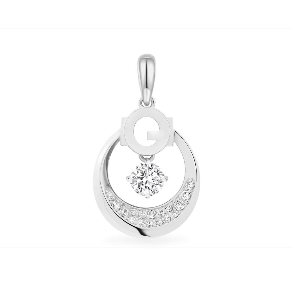 Mặt dây vàng trắng 18K gắn đá CZ DOJI AFPM200036D2CZ1