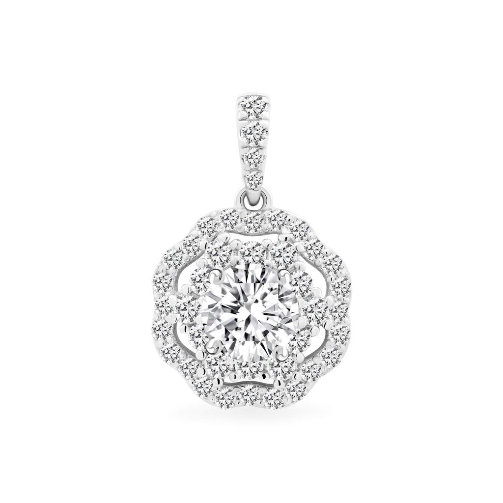 Mặt dây vàng trắng 18K gắn đá CZ DOJI AFPM200128D2CZ1