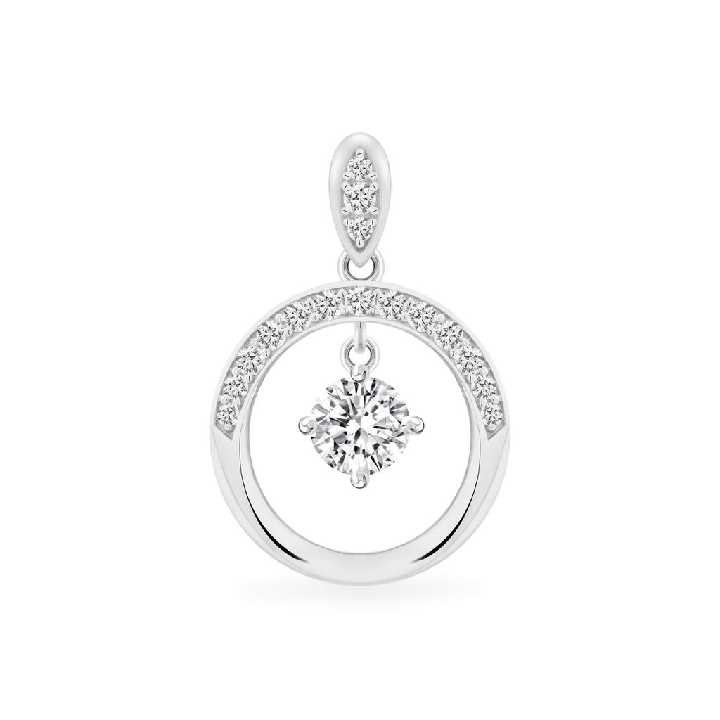 Mặt dây vàng trắng 18K gắn đá CZ DOJI AFPM300245D2CZ1