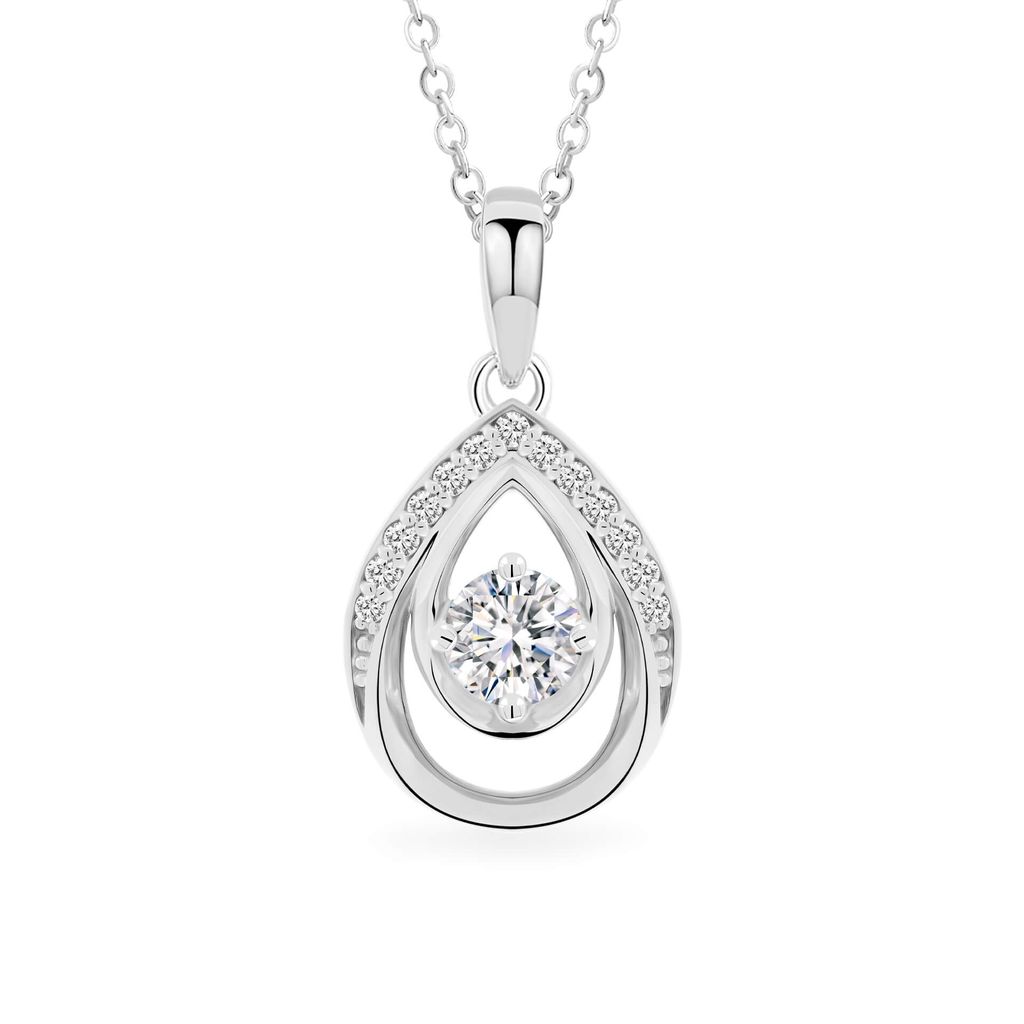 Mặt dây vàng trắng 18K gắn đá CZ DOJI AFPM300486D2CZ1