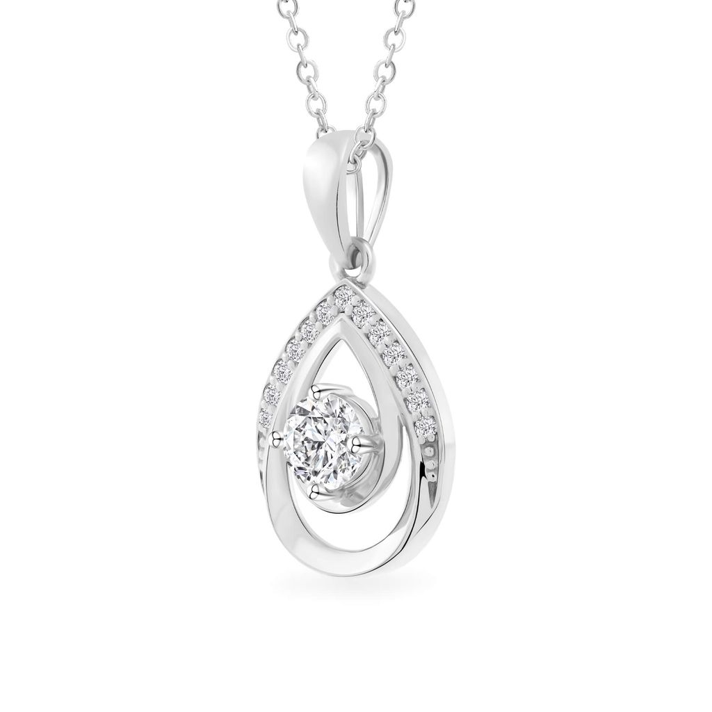Mặt dây vàng trắng 18K gắn đá CZ DOJI AFPM300486D2CZ1