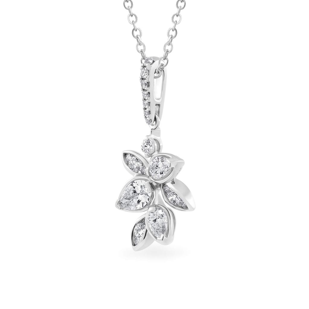Mặt dây vàng trắng 14K gắn kim cương DOJI AFPR000059F2DA1
