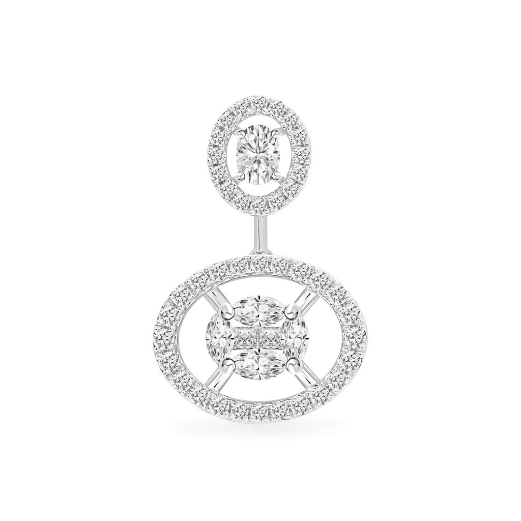 Mặt dây vàng trắng 18K gắn kim cương DOJI AFPR000078D2DA1