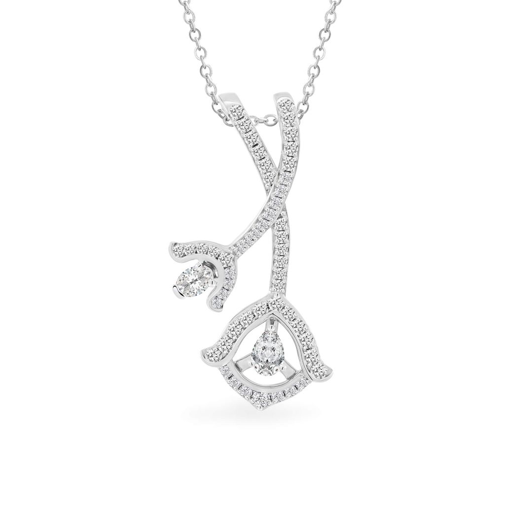 Mặt dây vàng trắng 14K gắn kim cương DOJI AFPR000094F2DA1