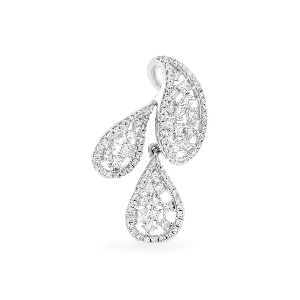 Mặt dây vàng trắng 18K gắn kim cương DOJI AFPR000355D2DA1