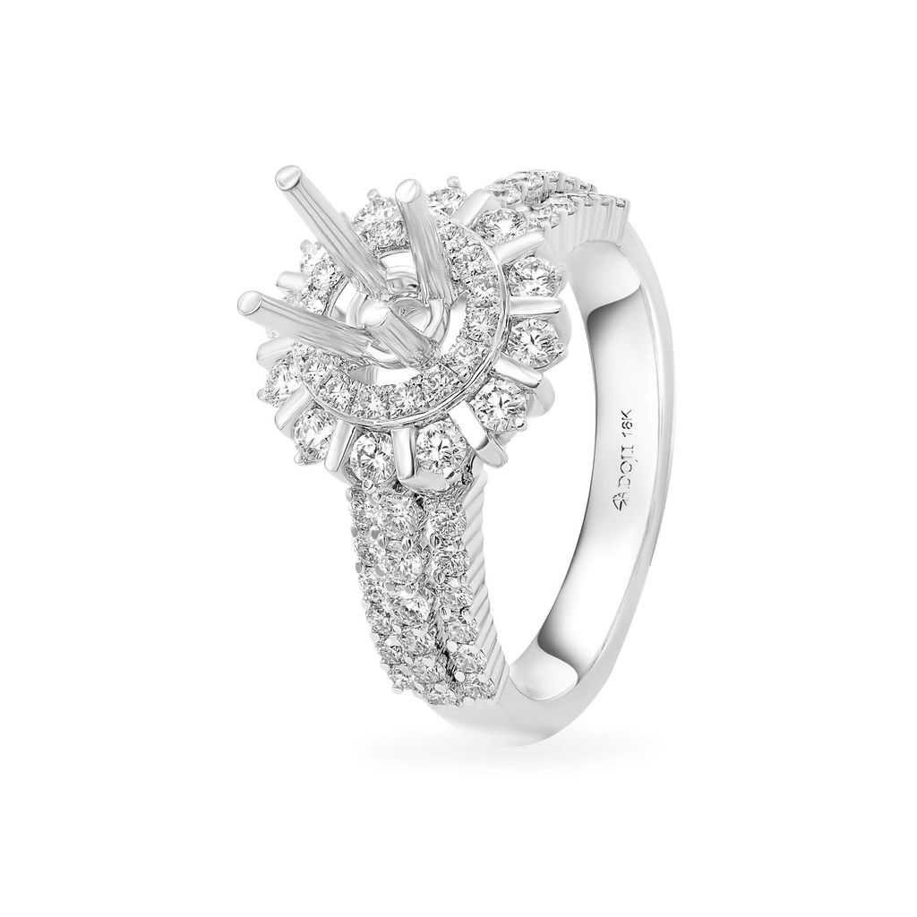 Ổ nhẫn nữ vàng trắng 18K DOJI AFRA000117D2KK1