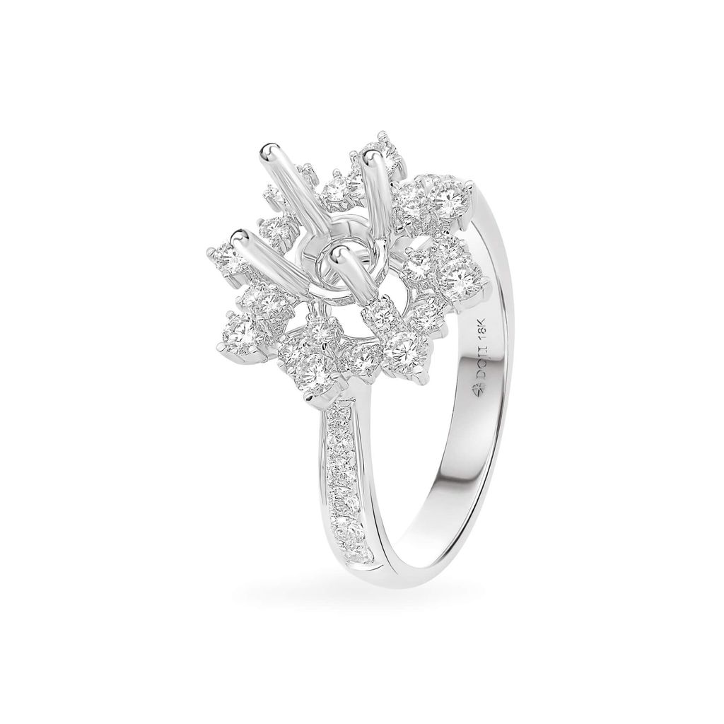 Ổ nhẫn nữ vàng trắng 18K DOJI AFRA000212D2KK1