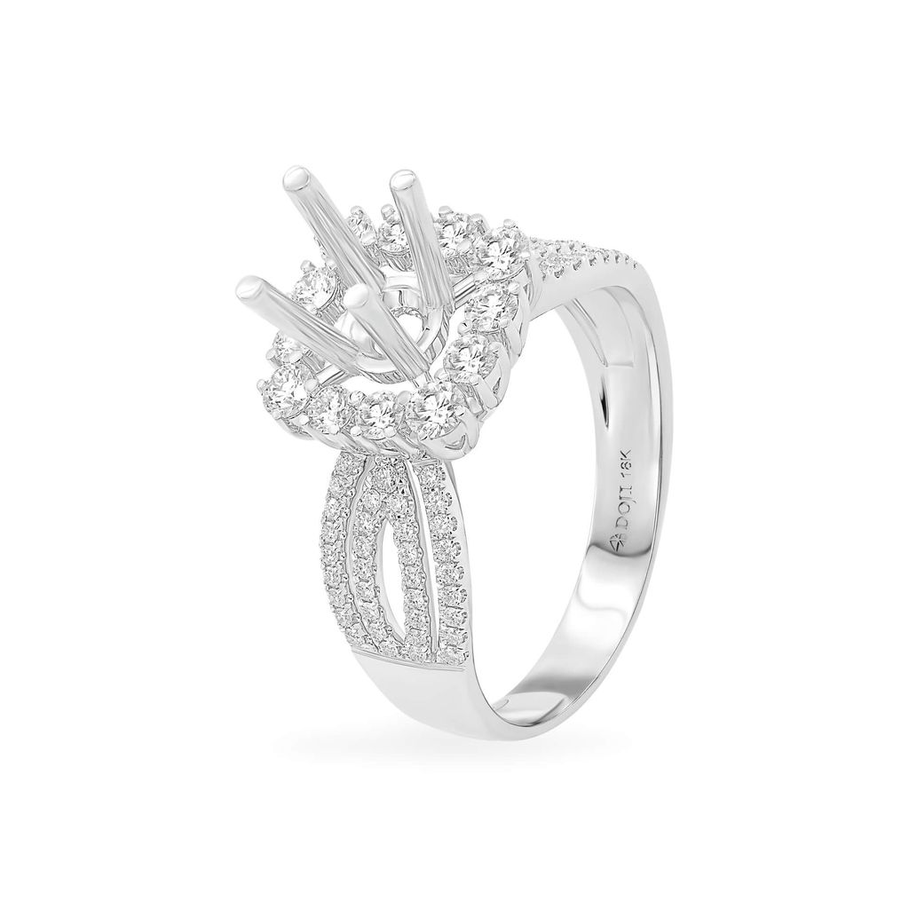 Ổ nhẫn nữ vàng trắng 18K DOJI AFRA000319D2KK1