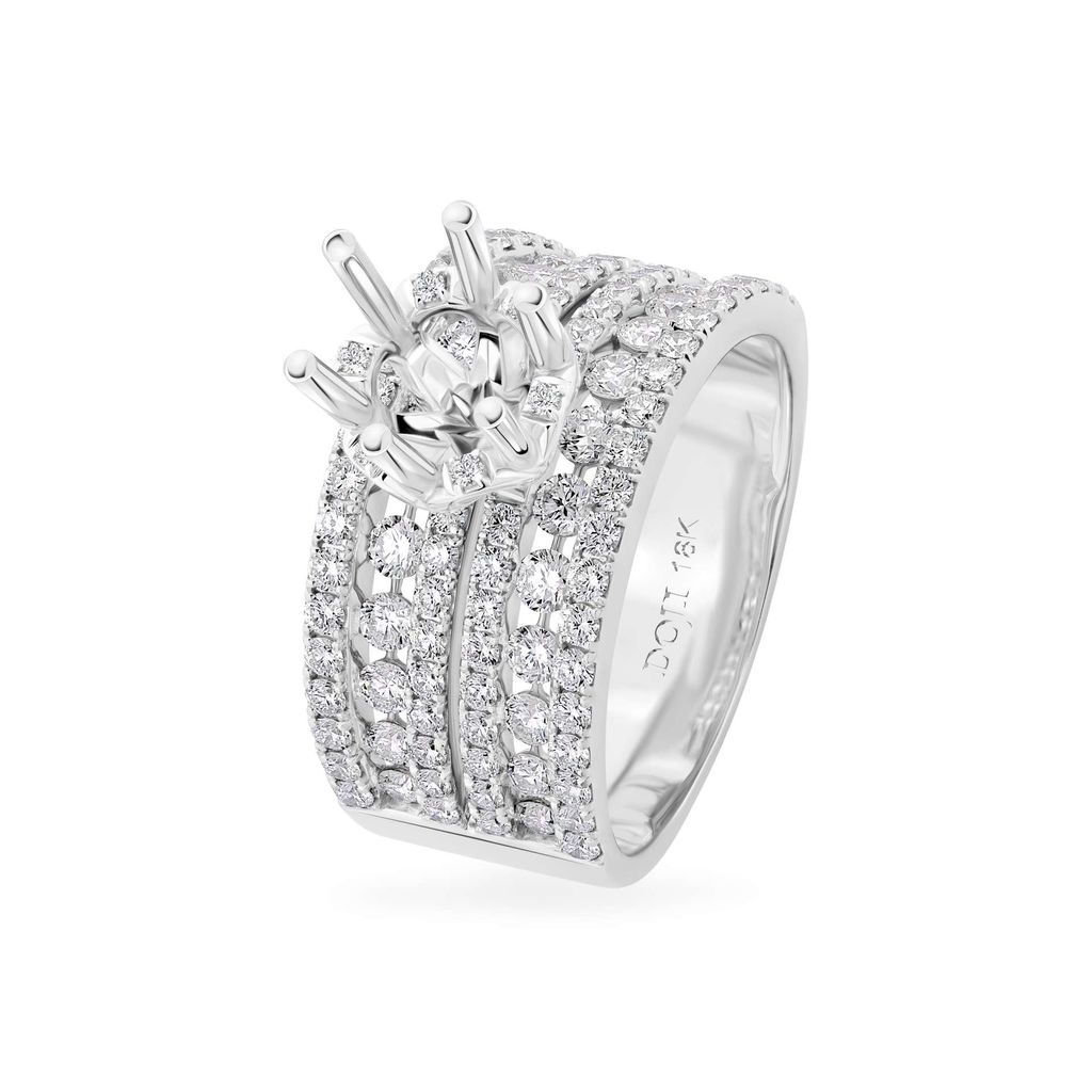 Ổ nhẫn vàng trắng 18K DOJI AFRA000326D2KK1