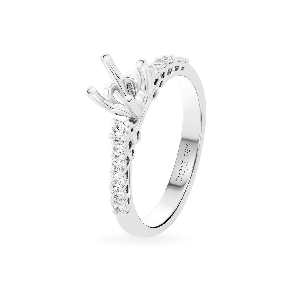 Ổ nhẫn nữ vàng trắng 18K DOJI AFRA000348D2KK1