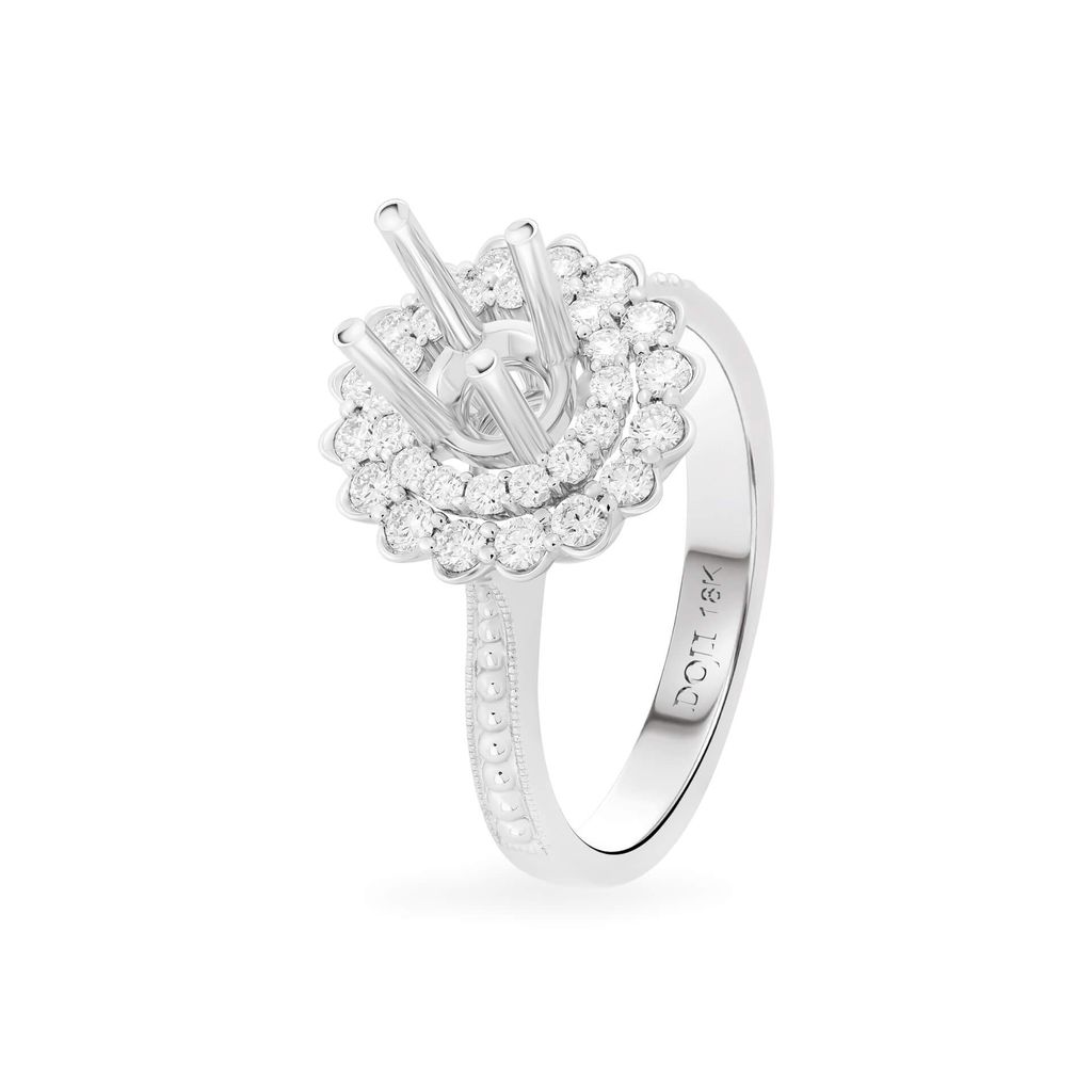 Ổ nhẫn vàng trắng 18K DOJI AFRA000358D2KK1