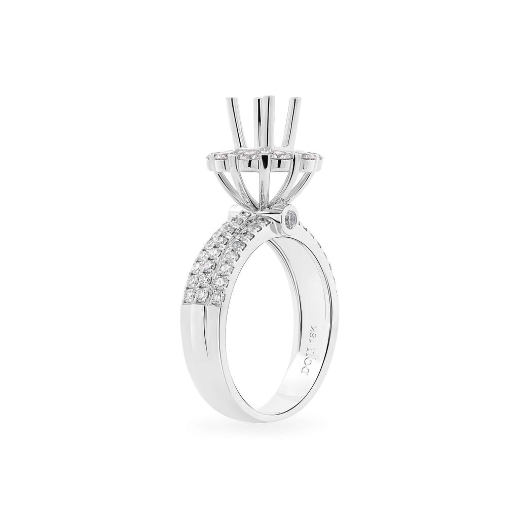 Ổ nhẫn vàng trắng 18K DOJI AFRA000443D2KK1