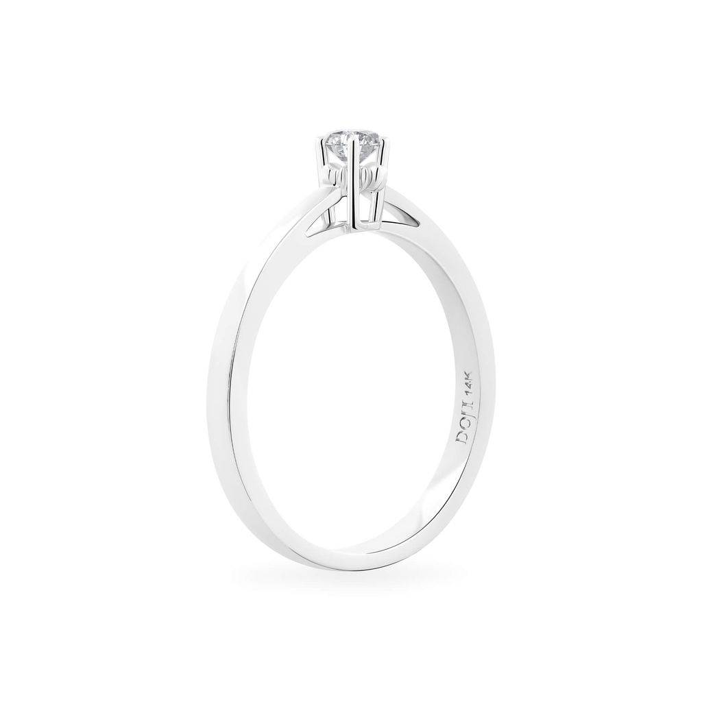Nhẫn vàng trắng 14K gắn kim cương DOJI AFRB002513F2HA1
