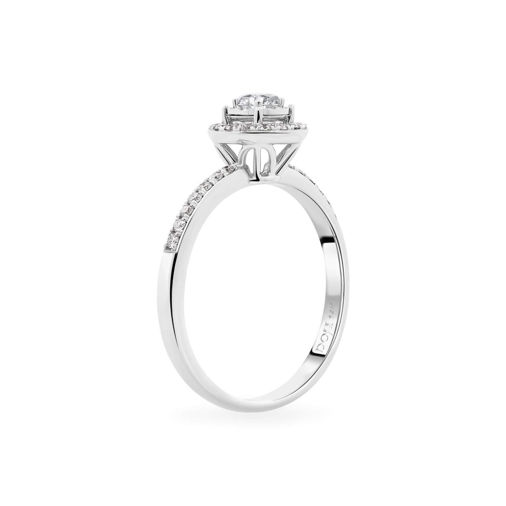 Nhẫn vàng trắng 14K gắn kim cương DOJI AFRB002647F2HA1