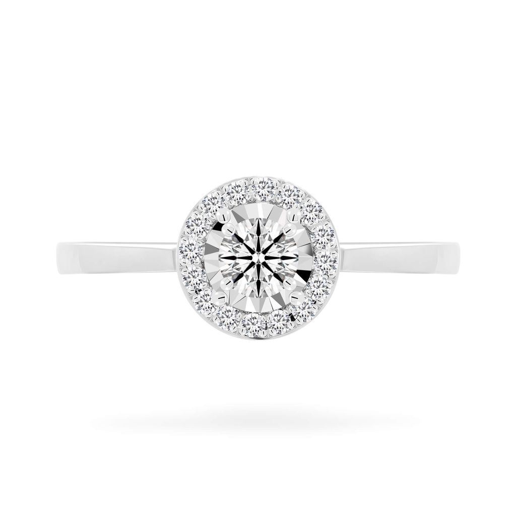 Nhẫn vàng trắng 14K gắn kim cương DOJI AFRB002648F2HA1