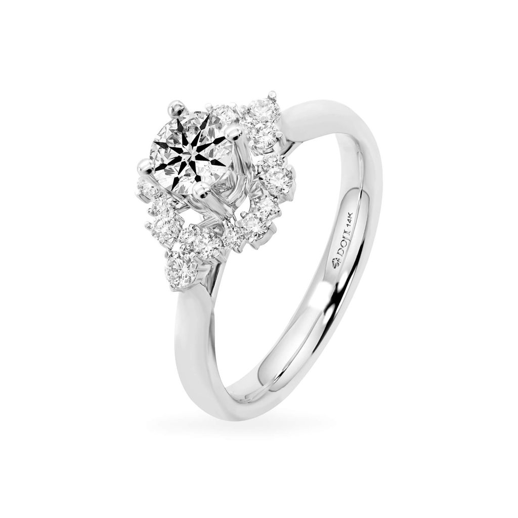 Nhẫn vàng trắng 14K gắn kim cương DOJI AFRB100064F2HA1