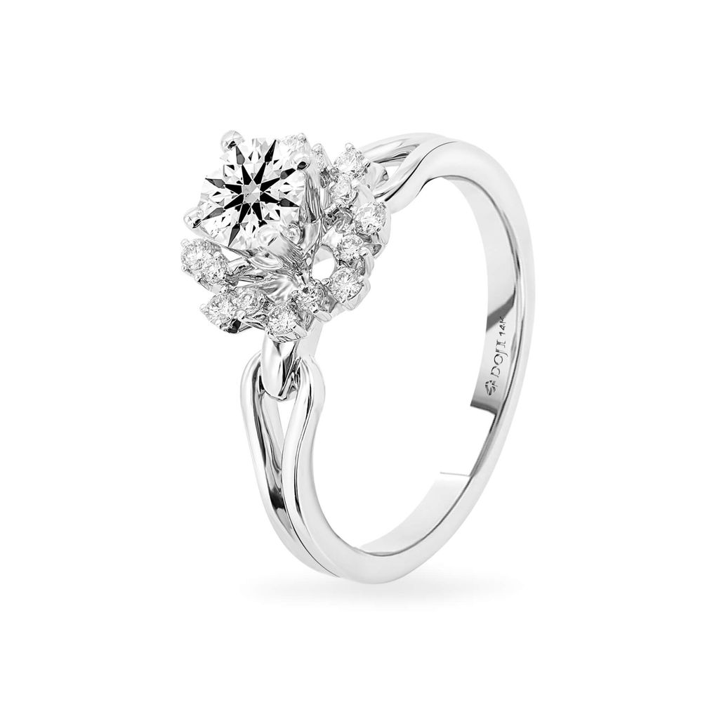 Nhẫn vàng trắng 14K gắn kim cương DOJI AFRB100107F2HA1