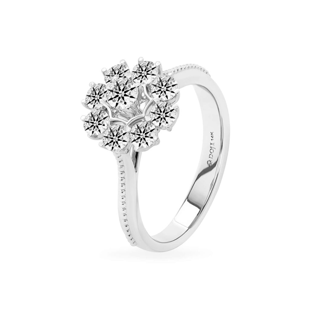 Nhẫn vàng trắng 14K gắn kim cương DOJI AFRB100189F2HA1