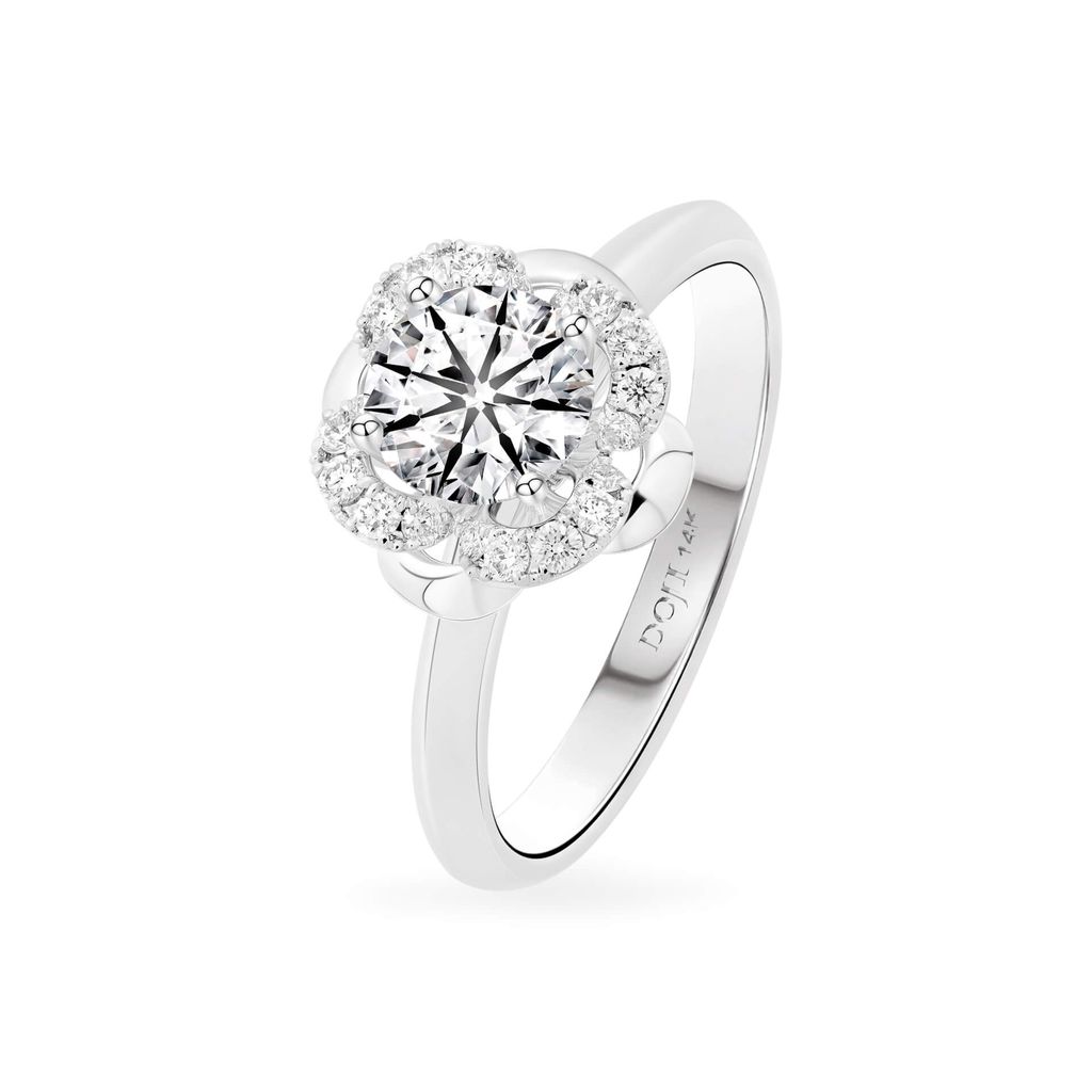 Nhẫn vàng trắng 14K gắn kim cương DOJI AFRB102214F2HA1