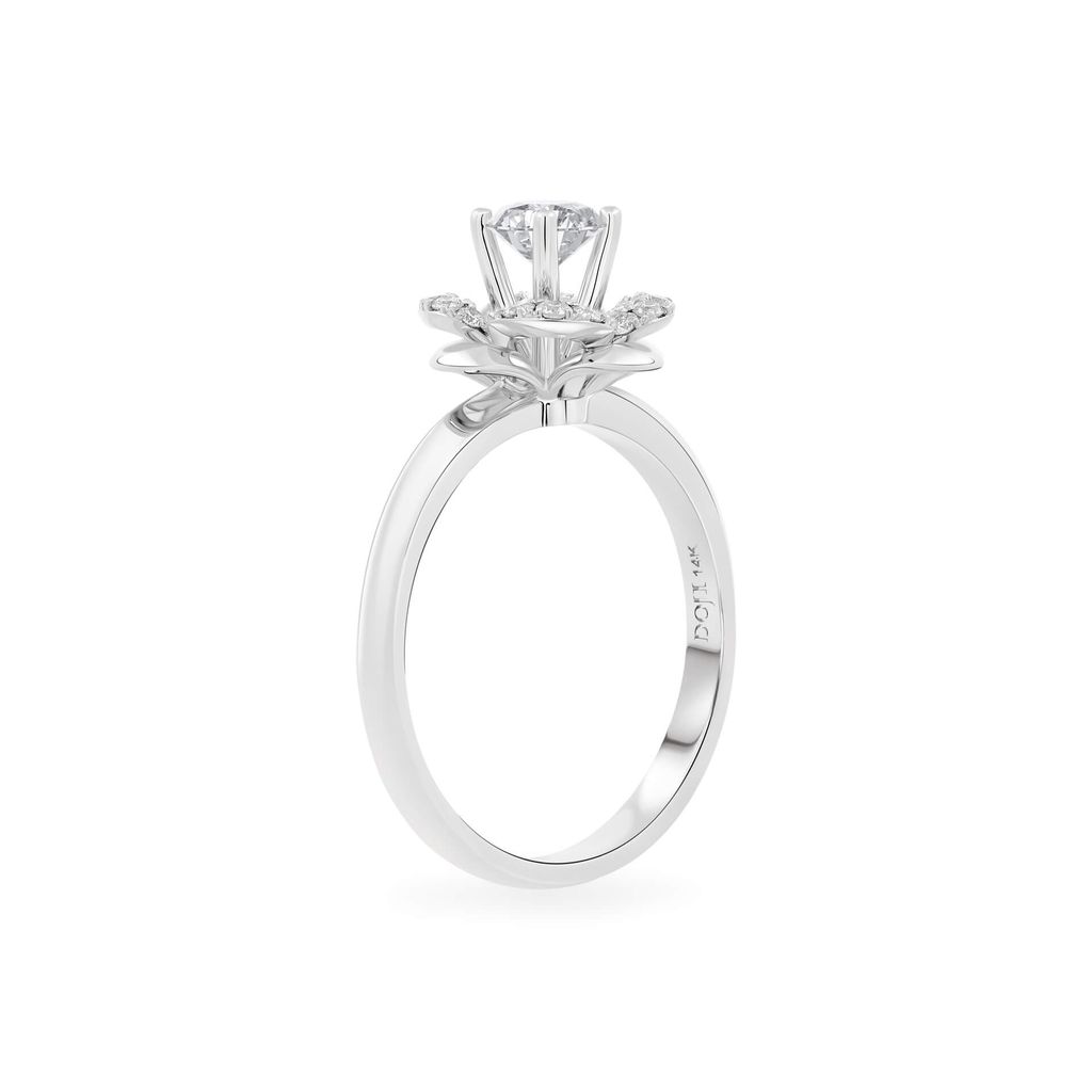 Nhẫn vàng trắng 14K gắn kim cương DOJI AFRB102214F2HA1