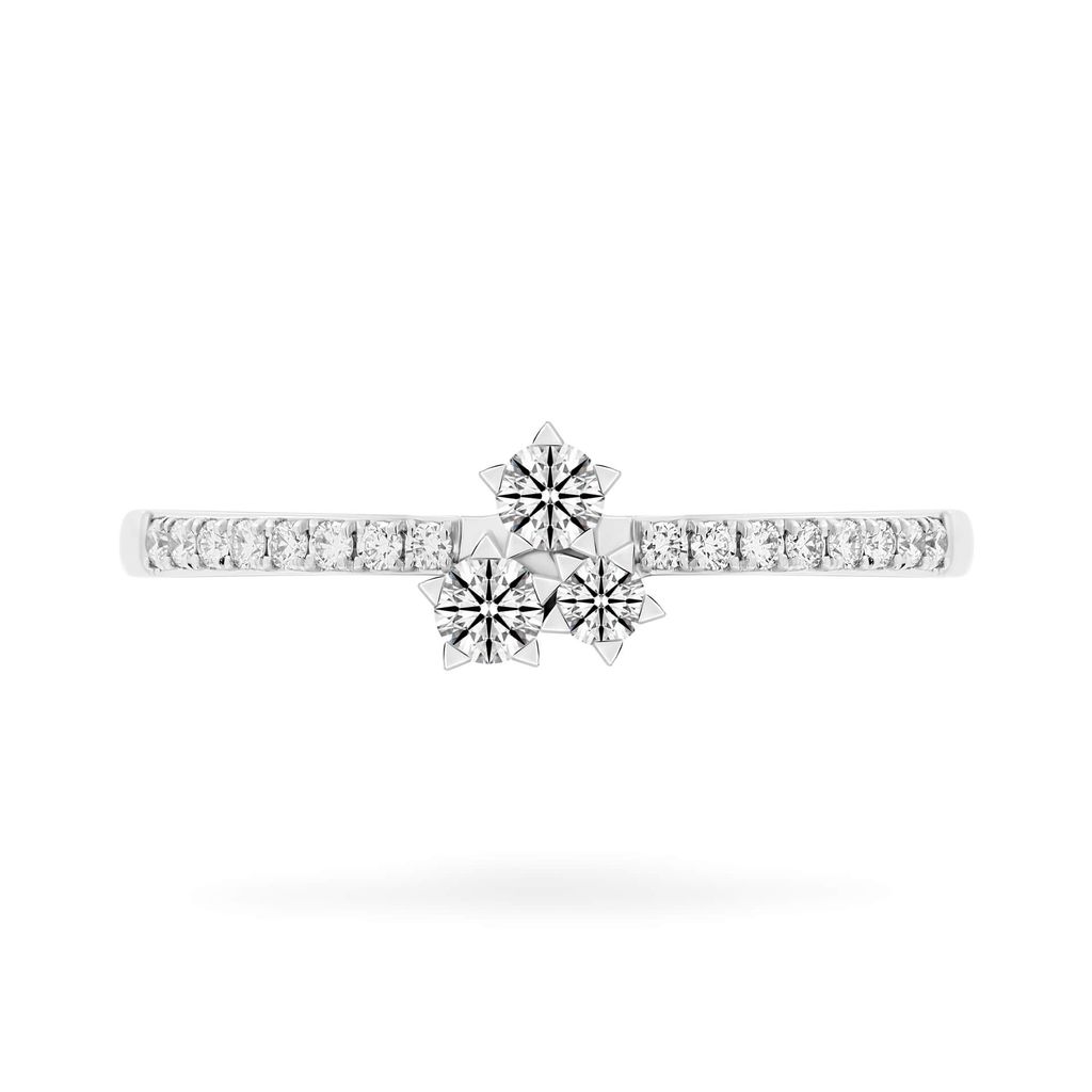 Nhẫn vàng trắng 14K gắn kim cương DOJI AFRB902527F2HA1