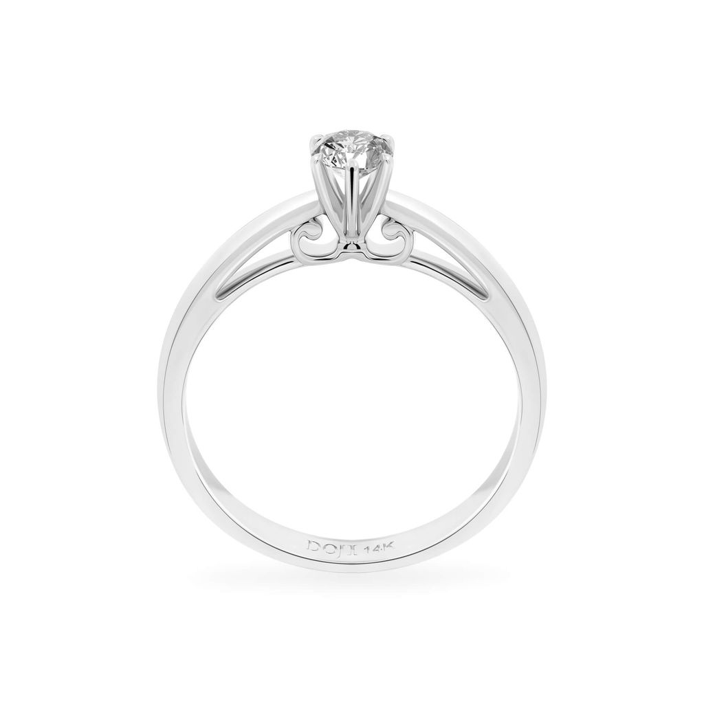 Nhẫn đính hôn vàng trắng 14K gắn kim cương DOJI AFRE000021F2NN1