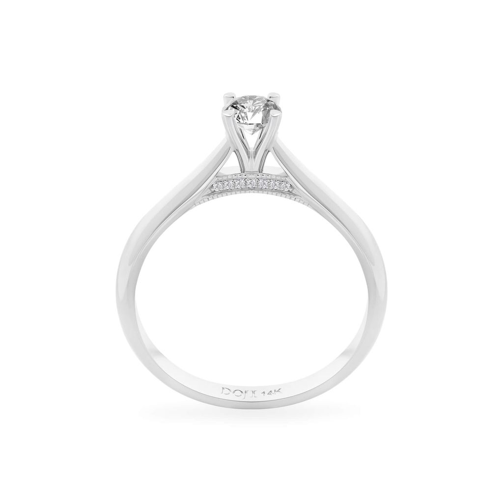 Nhẫn đính hôn vàng trắng 14K gắn kim cương DOJI AFRE000034F2DA1