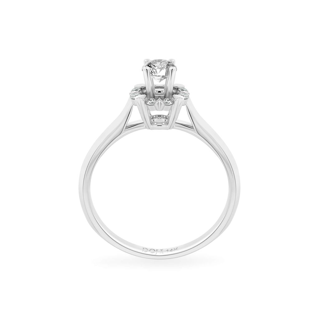 Nhẫn đính hôn vàng trắng 14K gắn kim cương DOJI AFRE000077F2NN1