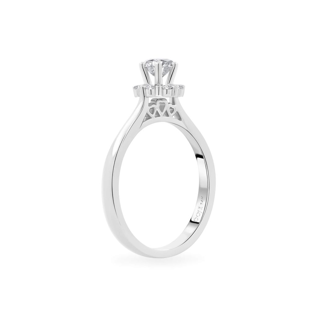 Nhẫn đính hôn vàng trắng 14K gắn kim cương DOJI AFRE000079F2NN1