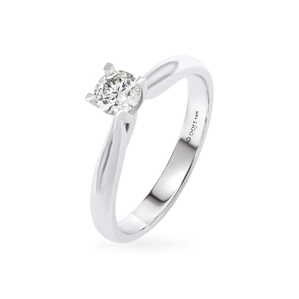 Nhẫn đính hôn vàng trắng 14K gắn kim cương DOJI AFRE000082F2NN1