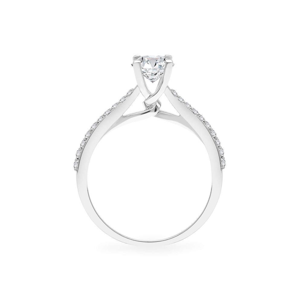 Nhẫn đính hôn vàng trắng 14K gắn kim cương DOJI AFRE000085F2NN1