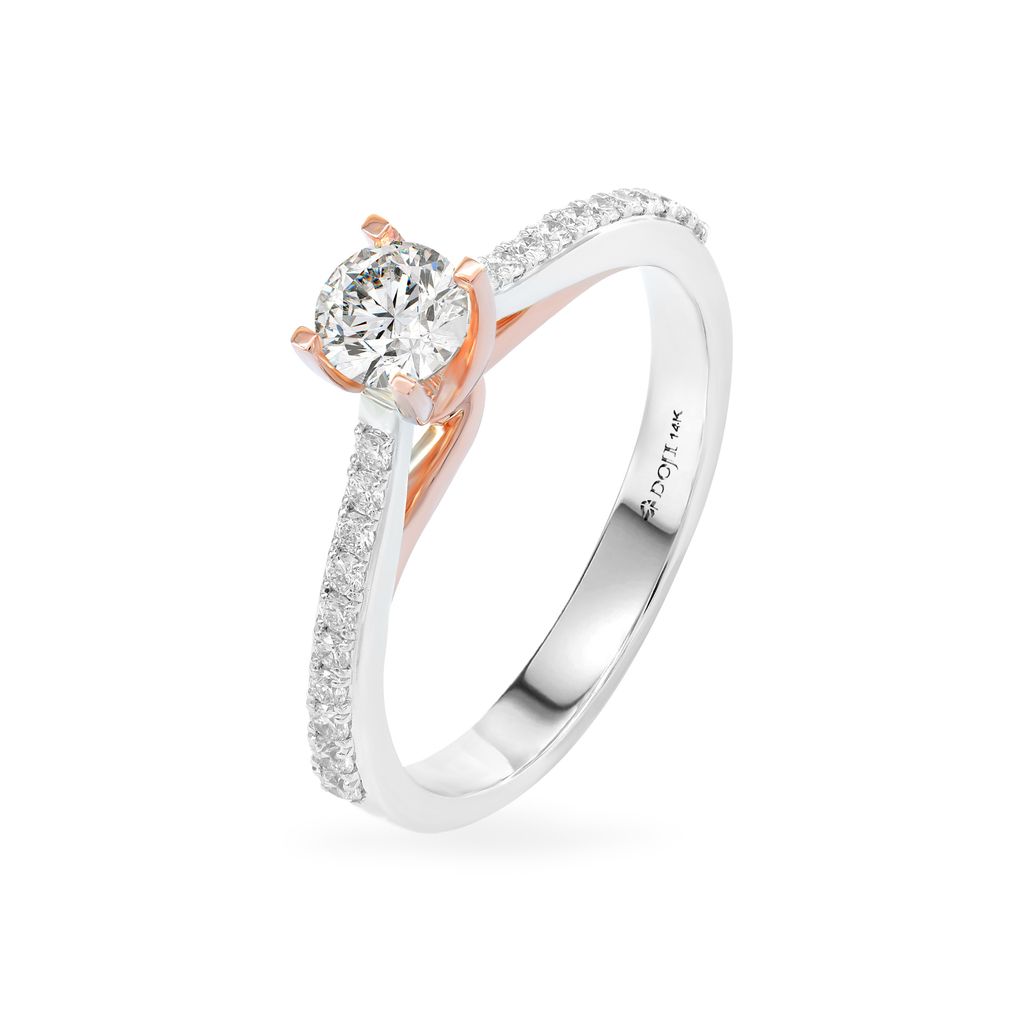 Nhẫn đính hôn vàng 14K gắn kim cương DOJI AFRE000085F6NN1