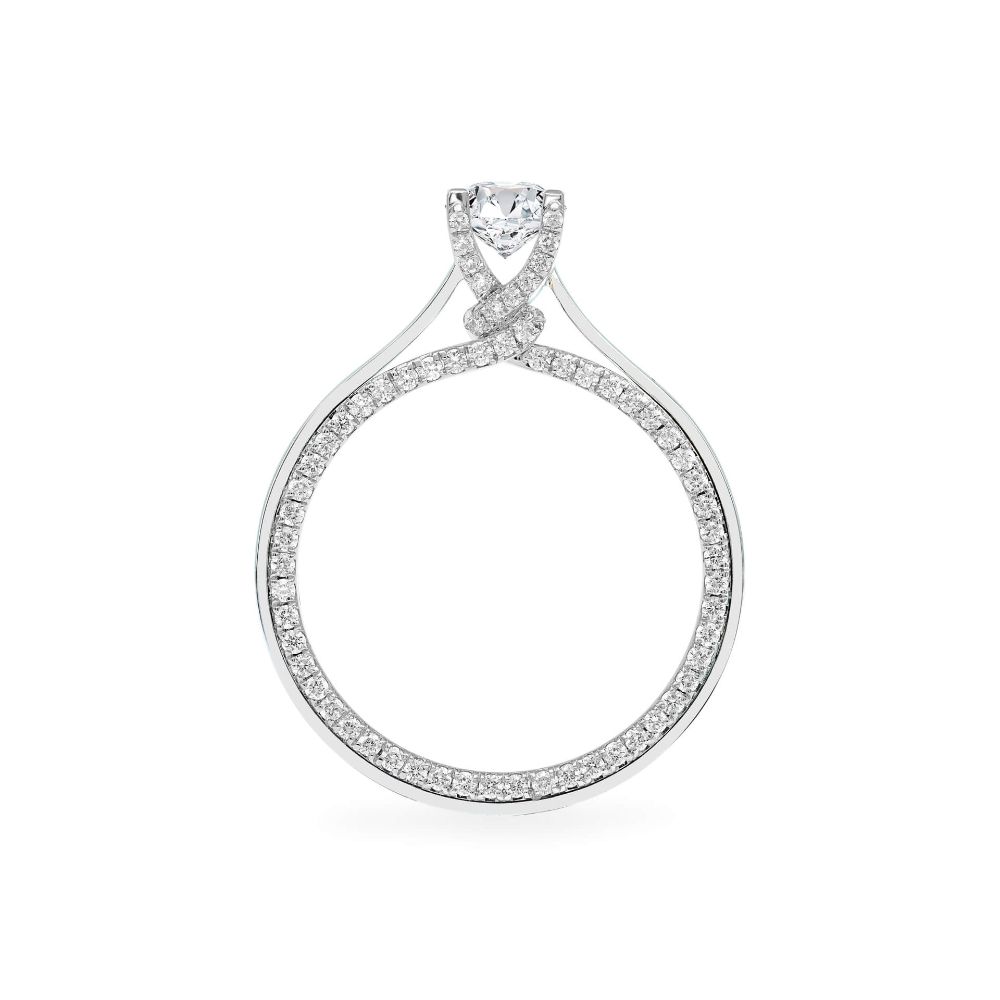 Nhẫn đính hôn vàng trắng 14K gắn kim cương DOJI AFRE000088F2NN1