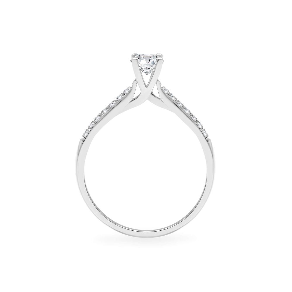 Nhẫn đính hôn vàng trắng 14K gắn kim cương DOJI AFRE000083F2NN1