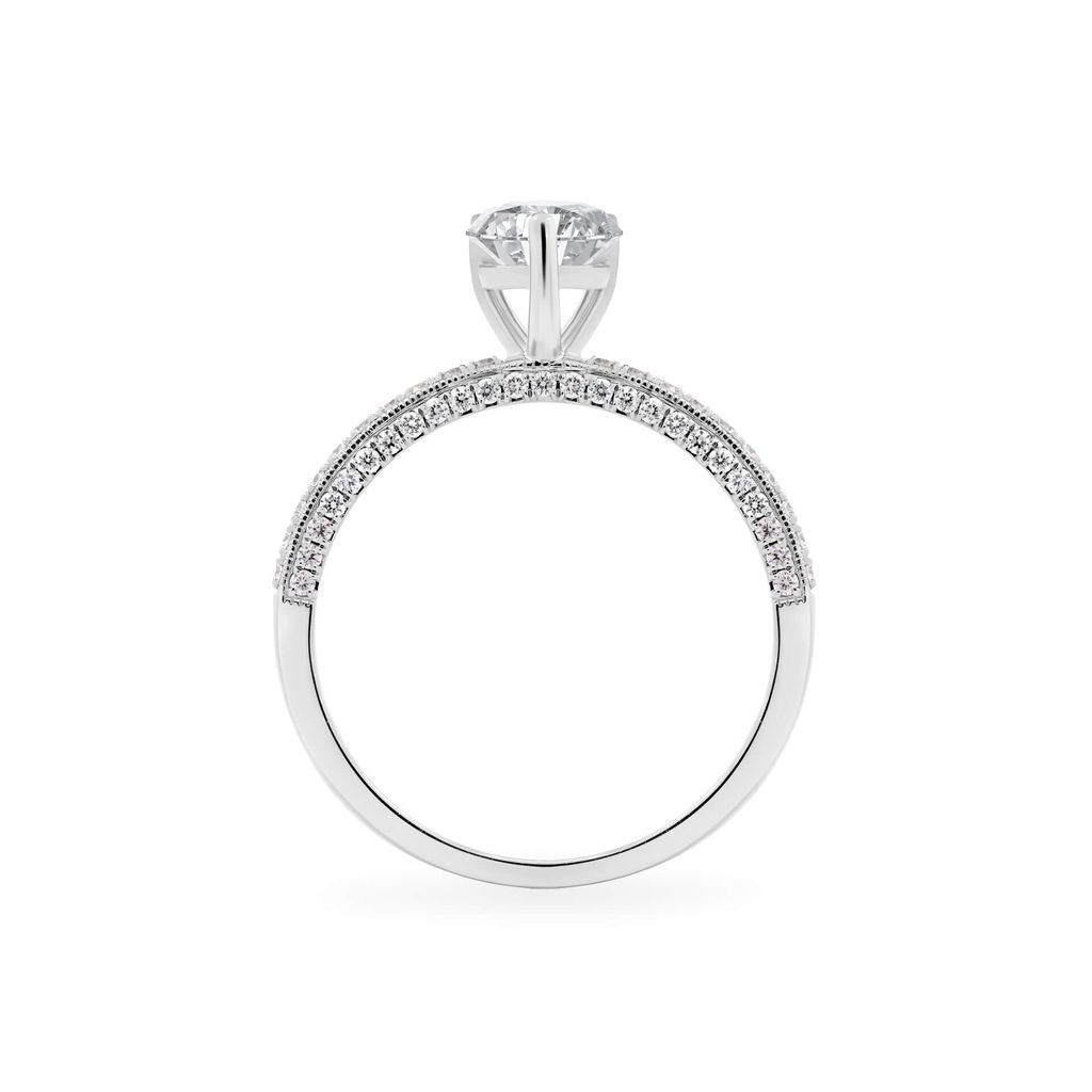 Nhẫn đính hôn vàng trắng 14K gắn kim cương DOJI AFRE000114F2NN1
