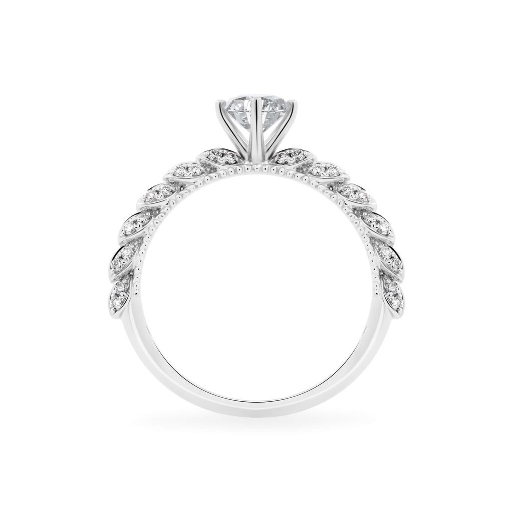 Nhẫn đính hôn vàng trắng 14K gắn kim cương DOJI AFRE000118F2NN1