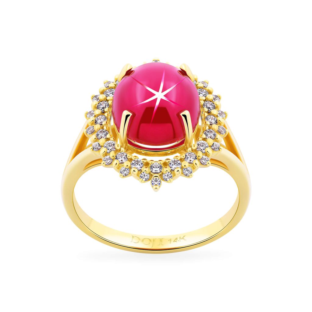 Nhẫn vàng vàng 14K gắn đá ruby DOJI AFRH000491F1RU1