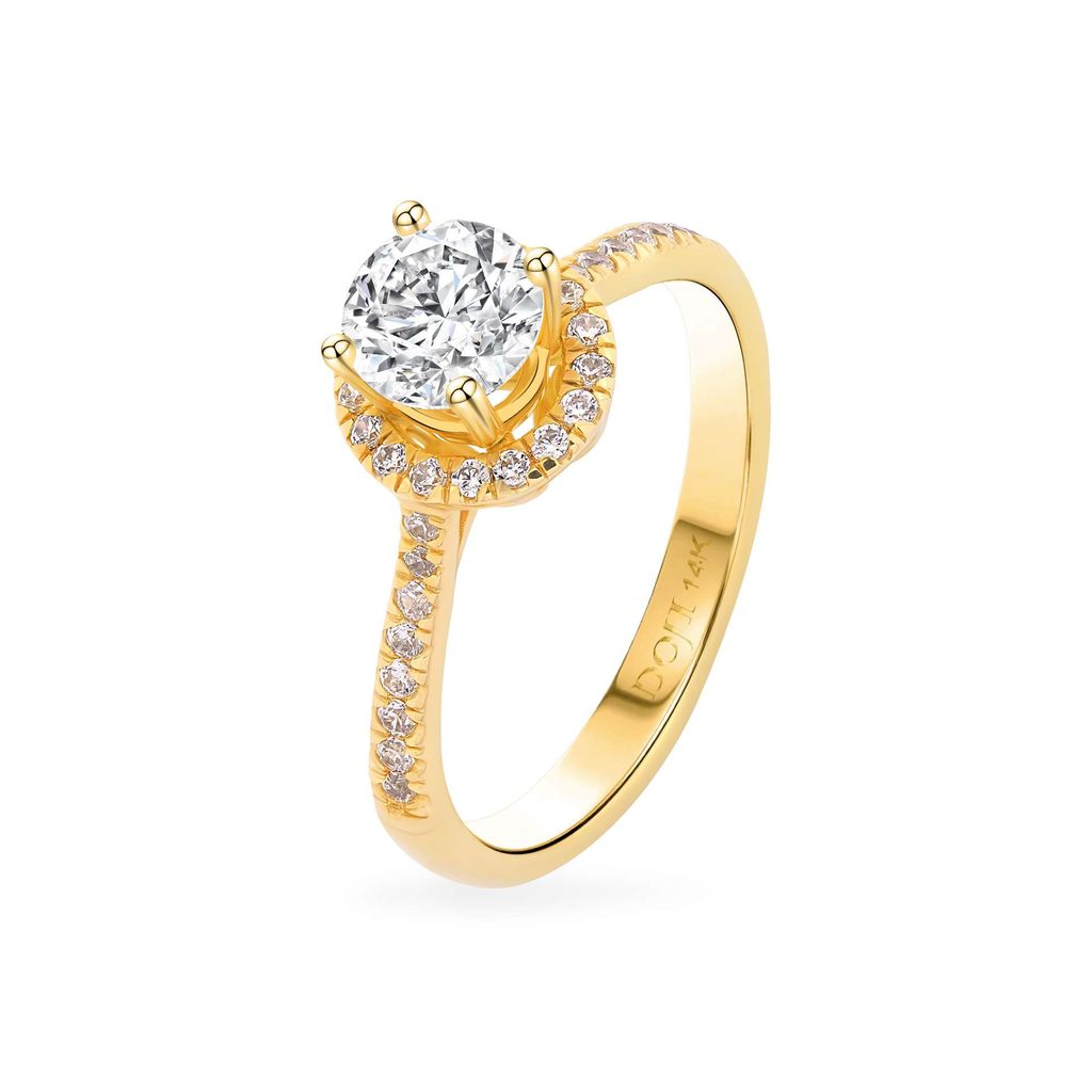 Nhẫn vàng vàng 14K gắn đá CZ DOJI AFRJ000013F1CZ1