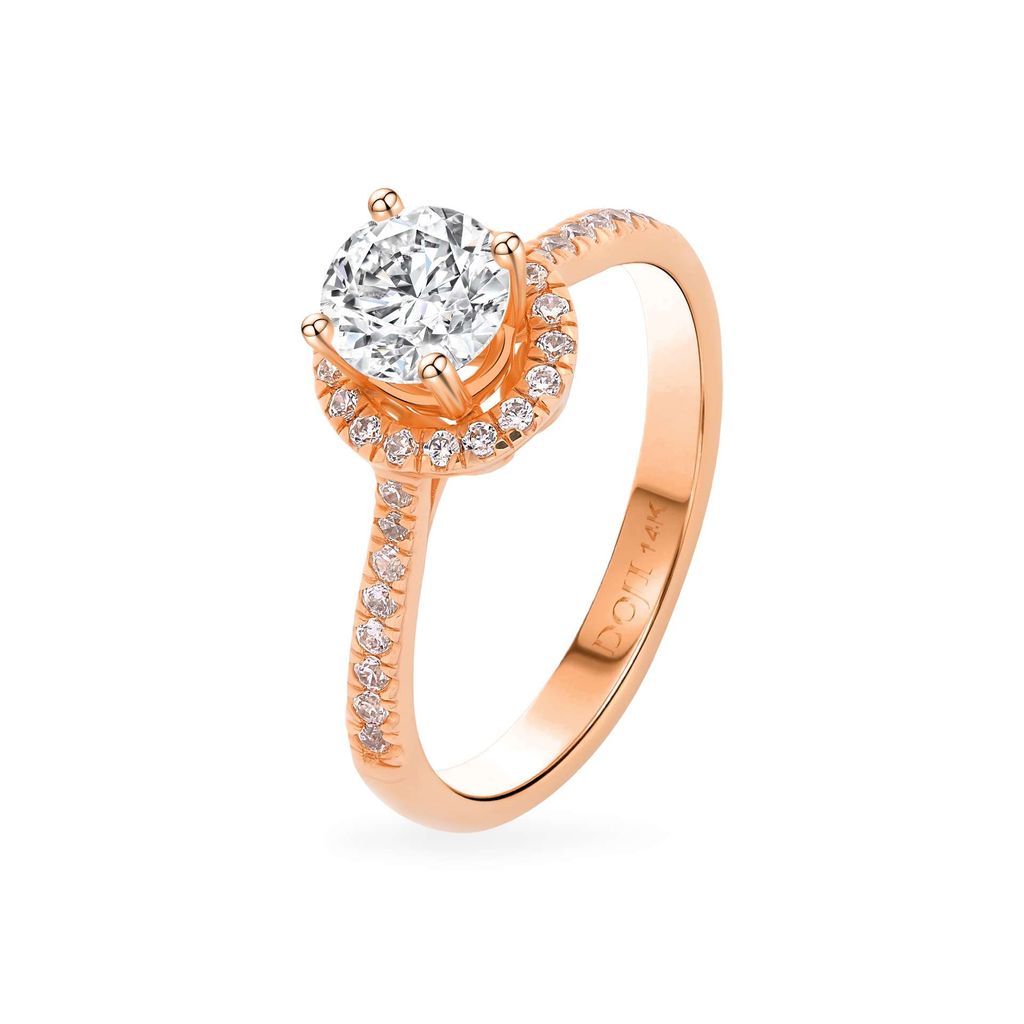 Nhẫn vàng hồng 14K gắn đá CZ DOJI AFRJ000013F3CZ1